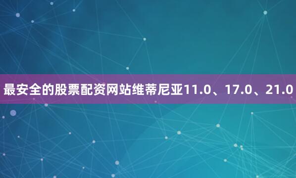 最安全的股票配资网站维蒂尼亚11.0、17.0、21.0